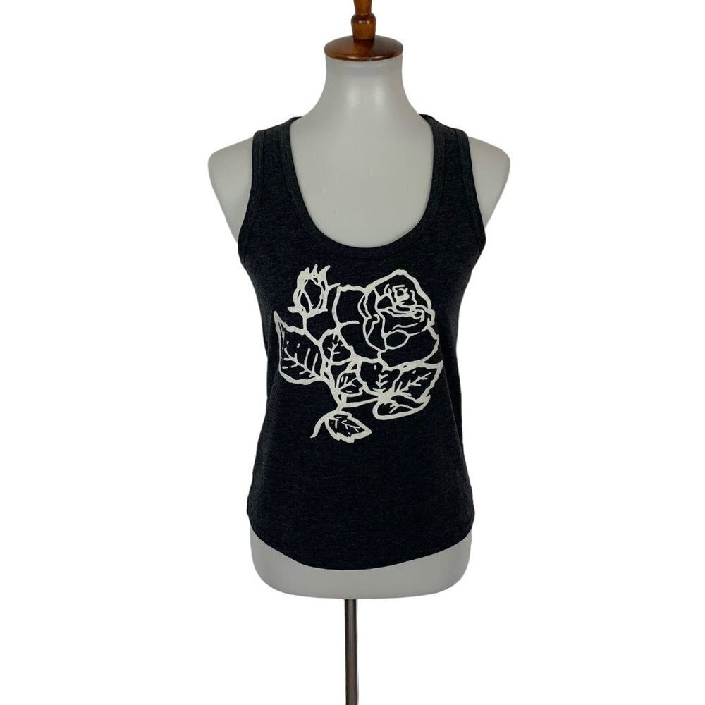 Billy Reid Women’s Tank Top XS Gray Rose Print‎ Texas